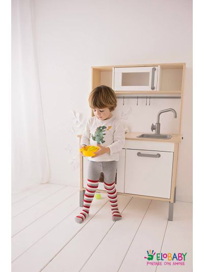 Calzamaglia per bambini - Grigio a righe