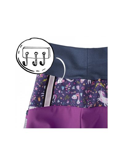 Pantalone da bambino in softshell impermabile Unuo- Unicorni