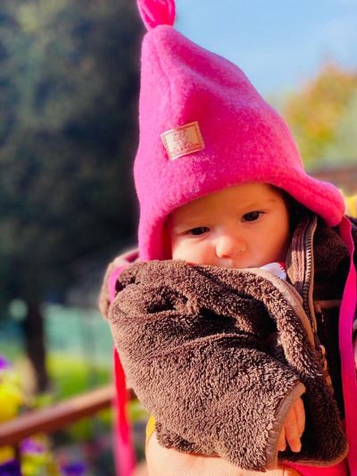 Cappellino per bambini Pickapooh in lana biologica Rosa