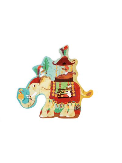 Puzzle per bambini Scratch - Contour Puzzle - Elephant