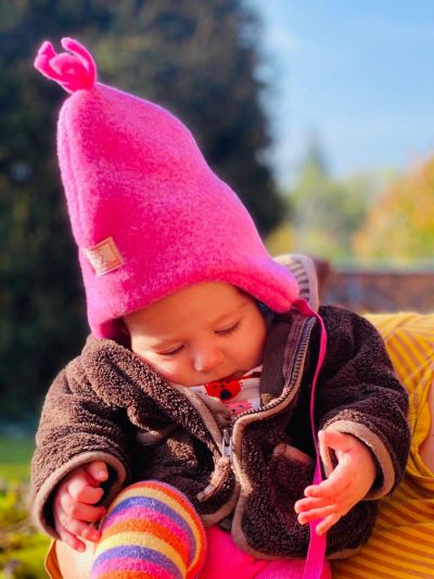 Cappellino per bambini Pickapooh in lana biologica Rosa