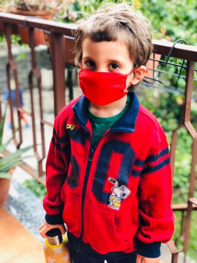 Mascherine lavabili per bambini in vari colori, 100% cotone 2-6 anni, elastico dietro la testa