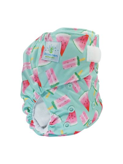 Pannolino lavabile Blümchen - Pocket -Melon con velcro- senza inserti