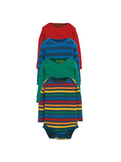 Body a manica lunga Frugi - Over the Rainbow (confezione da 4 pezzi) 