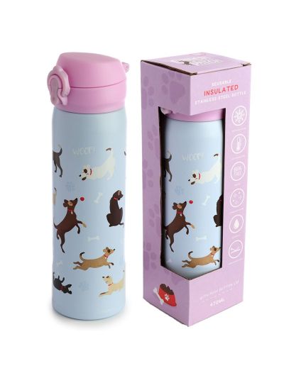 Borraccia Termica in Acciaio con Chiusura Ermetica - Cani - Catch Patch