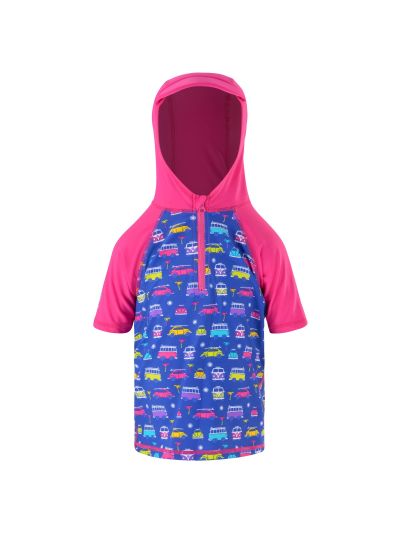 Volkswagen - Magliettina per bambino con cappuccio e Filtro Anti-Uv - Rosa