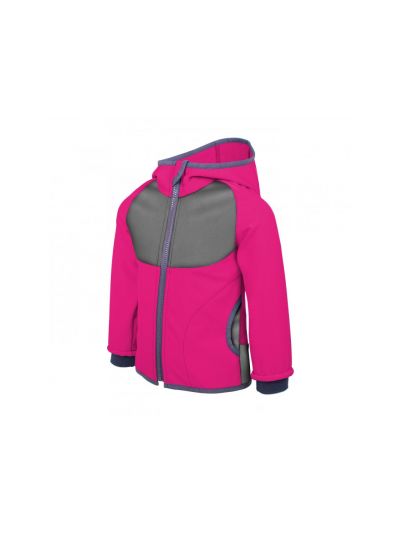 Giacca da bambino in softshell Unuo - Rosa con decorazione 