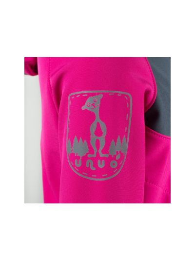 Giacca da bambino in softshell Unuo - Rosa con decorazione 