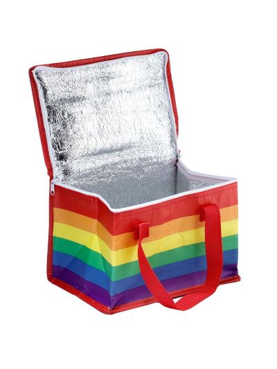 Borsa termica in plastica riciclata porta pranzo Puckator- Arcobaleno
