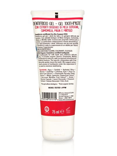 Igiene bimbo Officina Naturae- Dentifricio Fragola