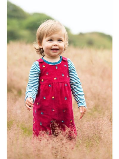 Salopette da bambino reversibile Frugi – Winnie Lingonberry