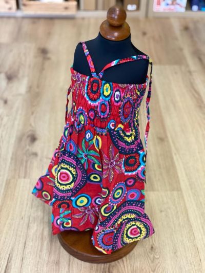 Gonnavestito indiana per bimba- Colore Red Circles