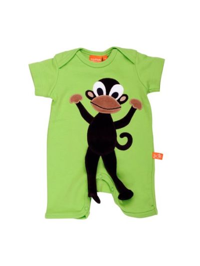 Tutina in cotone biologico Lipfish- Scimmietta verde