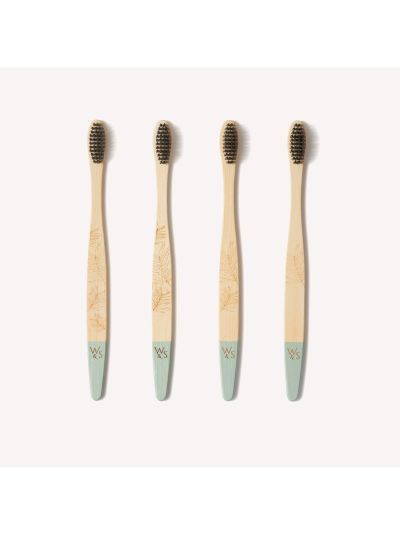 Spazzolino da denti in bambù Wild & Stone per adulti - Setole medie (confezione da 4 pezzi)