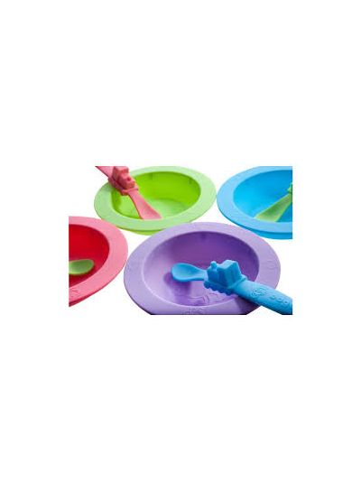Ooga - Set per la pappa in silicone - rosa/verde