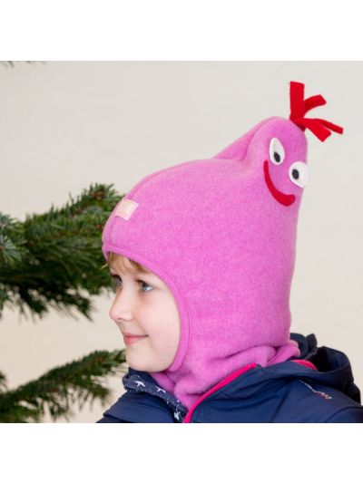 Passamontagna Pickapooh - Cappello per bambini in lana biologica Max- Rosa