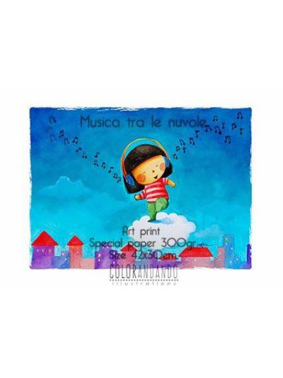 Accessori per la cameretta Colorandando - Quadretto -Musica tra le nuvole