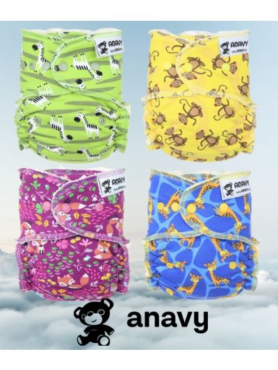 Pannolino lavabile Anavy - Fitted con bottoni in vari colori