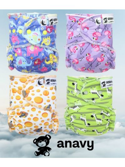  Pannolino lavabile Anavy - Pannolino Fitted Toddler con bottoni in vari colori