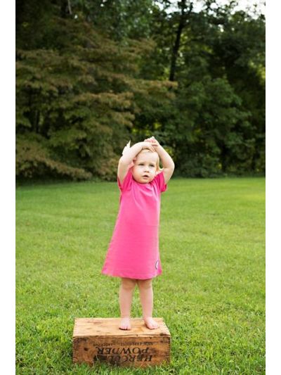 Organickid - Vestito gufo rosa 2 anni