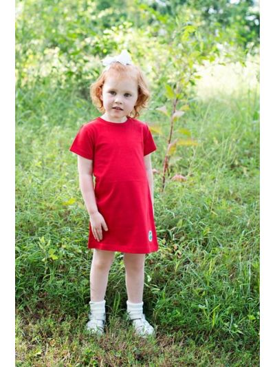 Organickid - Vestito gufo rosso 9/12 mesi 