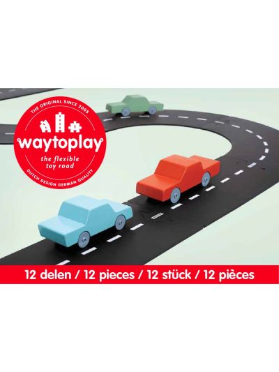 Pista per le macchine  Way to Play - Pista ecologica in gomma - Ringroad 12 pezzi