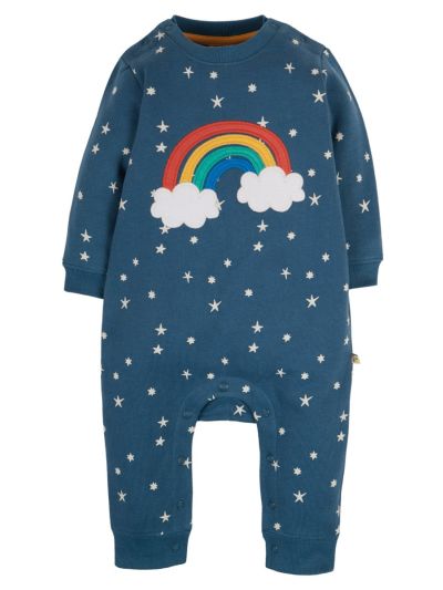 Tutina in pile di cotone biologico per bambini Frugi - Abisko Stars/Rainbow
