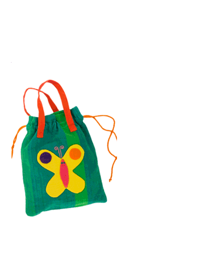 Barefoot - Sacca per bambini - Blu farfalla gialla