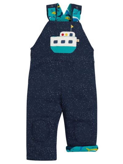 Salopette da bambino reversibile Frugi – Reese Reversible Dungaree Splash/Boat