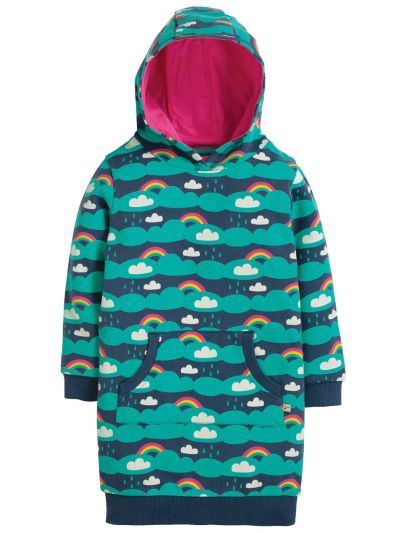 Vestito da bambina con cappuccio Frugi – Harriet Hoody Dress Above the Clouds 