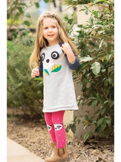 Vestito da bambina reversibile Frugi – Floral Panda