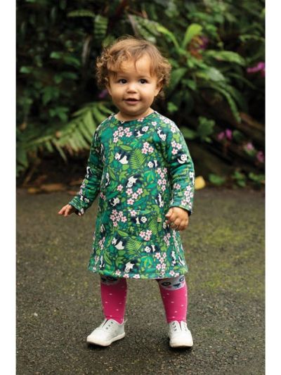 Vestito da bambina reversibile Frugi – Floral Panda
