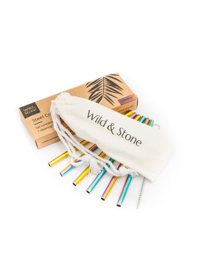 Cannucce da cocktail in acciaio inossidabile riutilizzabili Wild & Stone (confezione da 6 pezzi) in vari colori