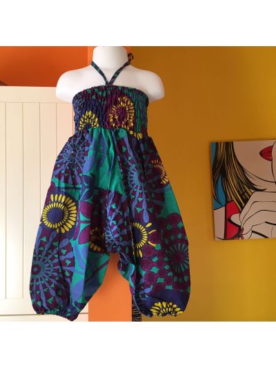 Pantavestito indiano in cotone- Colore Blue trees