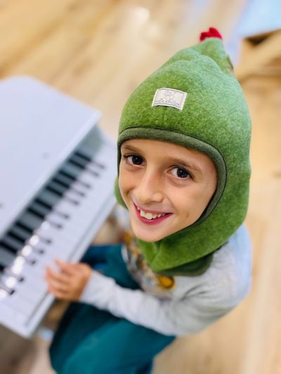 Passamontagna Pickapooh - Cappello per bambini in lana biologica Max- Verde