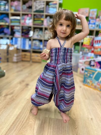 Pantavestito Indiano per bambini - Righe Viola