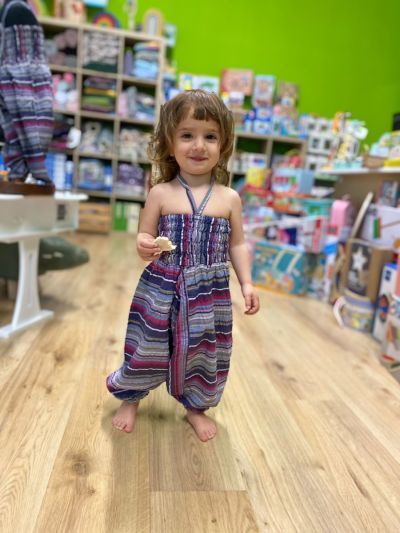 Pantavestito Indiano per bambini - Righe Viola