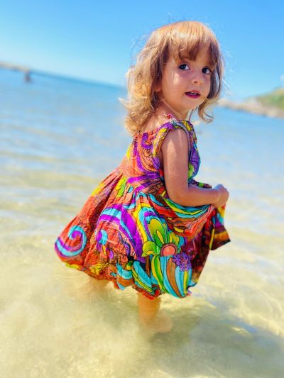 Vestito indiano monospalla per bambini in vari colori