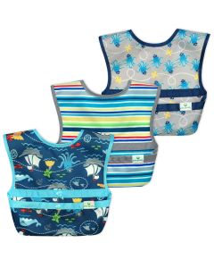 Set da 3 Bavaglini impermeabili snap & go Green Sprouts in vari colori 9-18 mesi