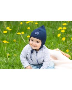 Cappellino per bambini Pickapooh in cotone e lana - Zoe blu