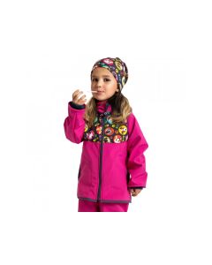 Giacca da bambino in softshell Unuo - Rosa con i cagnolini