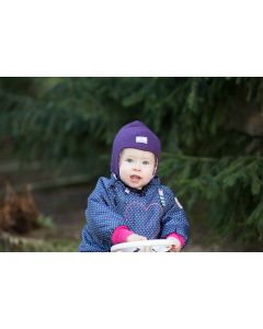 Cappellino per bambini Pickapooh in cotone e  lana - Flora viola
