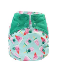 Pannolino lavabile Blümchen - All in one in bambù -Melon con bottoni