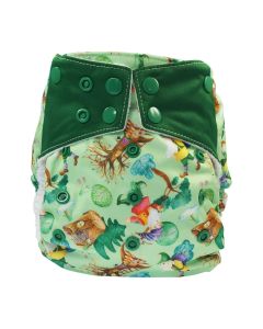 Pannolino lavabile Blümchen - All in one in bambù -Gnomes con bottoni