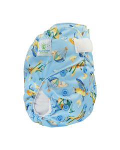 Pannolino lavabile Blümchen - Pocket - Airplanes con velcro- senza inserti