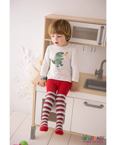 Calzamaglia per bambini - Rossa a righe