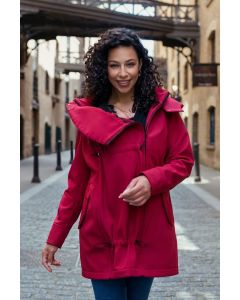 Giacca maternità e per portare Wombat Shell - Cherry Red 4 in 1