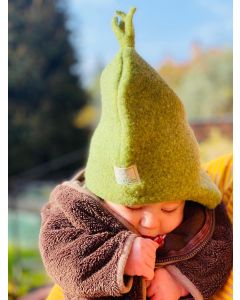 Cappellino per bambini Pickapooh in lana biologica verde