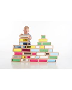 Gioco educativo in legno Tickit- Mattoni in legno Arcobaleno 36 pezzi