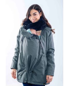 Giacca maternità e per portare Wombat Wallaby 2.0 - grigia con interno nero 4 in 1
